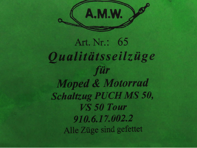 Bowdenzug Puch MS50 / VS50 Tour Schaltzug A.M.W. photo